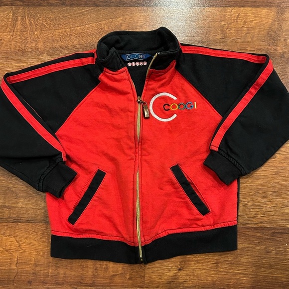Vintage Coogi Varsity style Jacket Size 4T Boys Red Black - Picture 1 of 9
